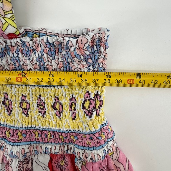 In Bloom Floral Maxi Dress Summer Boho Cottagecore Pink Yellow Sleeveless Medium - Picture 15 of 16